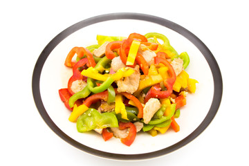 Fried sweet pepper with pork  