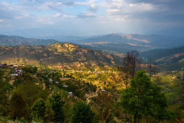 Fototapeta na wymiar Landscape in the Kathmandu valley, Nepal