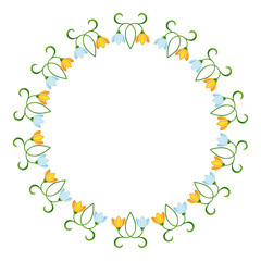 Round frame with flowers