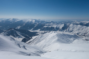 Fototapeta na wymiar Caucasus Mountains in the snow