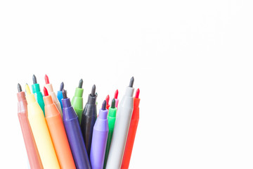 Color pen  on white background