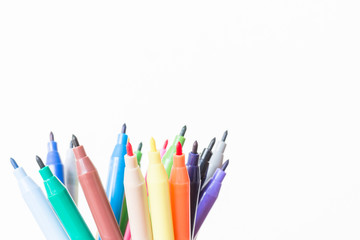Color pen  on white background