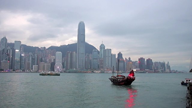 Boat traffic in Hong Kong