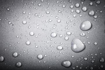 Drops of water on a color background. Shallow depth of field. Se