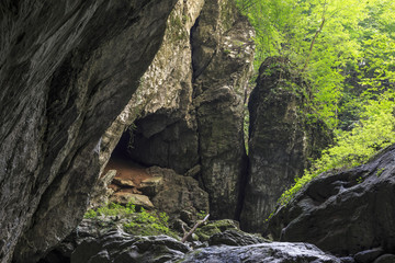 Cave entrance and big cliffs