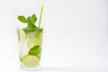 Summer drink. Fresh mojito. Isolated photo
