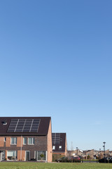 Obraz premium Family house with solar panels for alternative energy