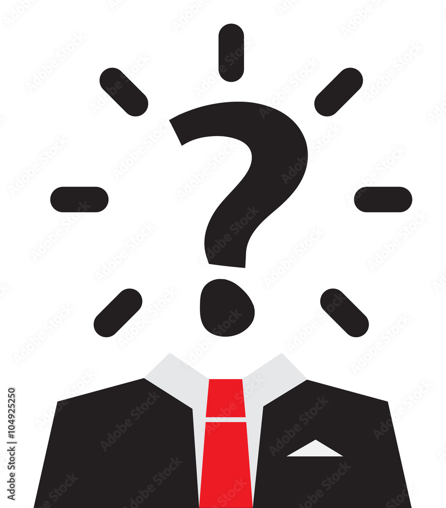 Poster unknown man with question mark instead of head