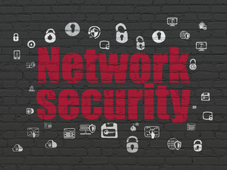 Protection concept: Network Security on wall background