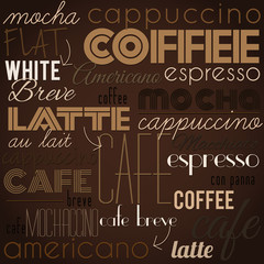 Coffee, retro, vector pattern.