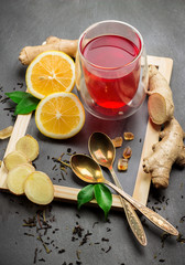 Ginger tea and ingredients