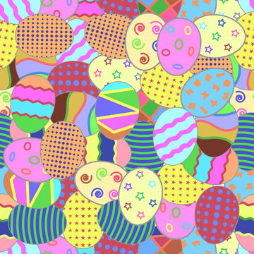 seamless pattern with Easter eggs © alek_maneewan
