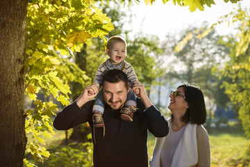 Family in autumn colors