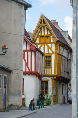 Fototapeta premium Noyers, FRANCE - CIRCA AUGUST 2015:: Ancient architecture of Noyers, Burgundy, France.