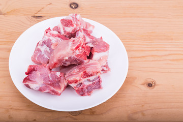 Raw fresh pork bones, a common ingredients in nutritious Chinese double boil soup
