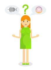 pregnant woman chooses food