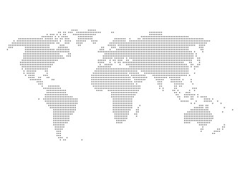 Fototapeta na wymiar 世界地図のイラスト: 黒グラデーションドット