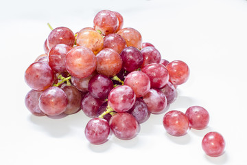 A bunch of fresh red grapes