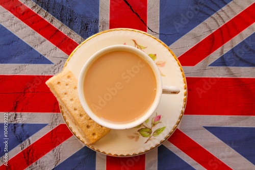 A Cup Of Tea In A Bone China Cup And Saucer On A Union Jack Flag Background Wall Mural Backgrou Upyanose A Cup Of Tea In A Bone China Cup And Saucer On A Union Jack Flag Background Wall Mural Backgrou Upyanose