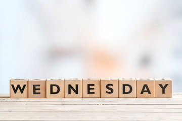 Wednesday sign with wooden cubes