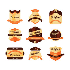 retro premium badge label