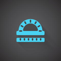 Flat Protractor Ruler web app icon on dark background