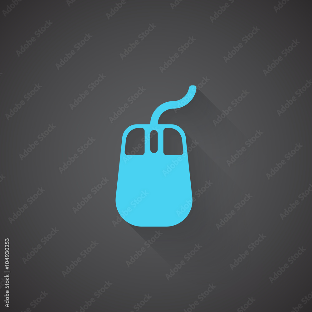 Wall mural flat mouse web app icon on dark background