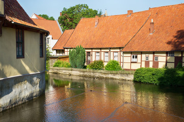 Fototapeta na wymiar Schlossgraben und Kalthagen in Burgsteinfurt, Nordrhein-Westfalen