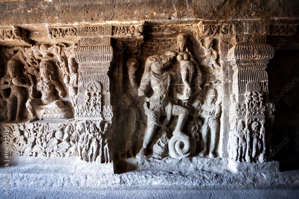 Wall mural Ellora caves in India