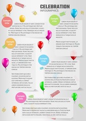 celebration infographics with balloons