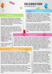 celebration infographics with balloons