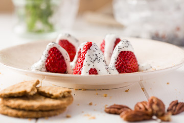 Strawberries and yogurt