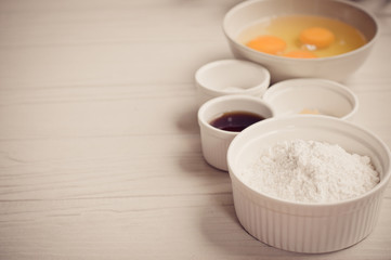 Ingredients for baking cake