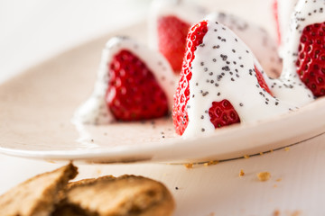 Strawberries and yogurt