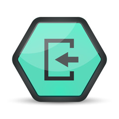 Icona Esci - Esagono Verde Acqua 