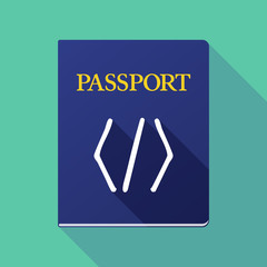 Long shadow passport with a code sign