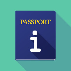 Long shadow passport with an info sign