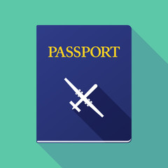 Long shadow passport with a war drone