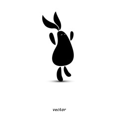Rabbit silhouette in a jump. Vector illustration, design element