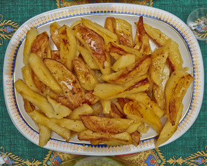 roasted potatoes closeup