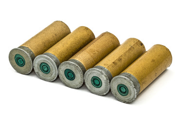 Signal cartridges for flare gun, isolated on white background