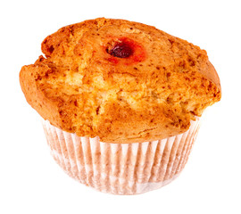 chocolate and vanilla cake isolated on white background