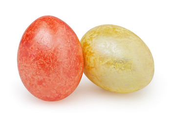 Fototapeta premium Easter eggs isolated on white background with clipping path