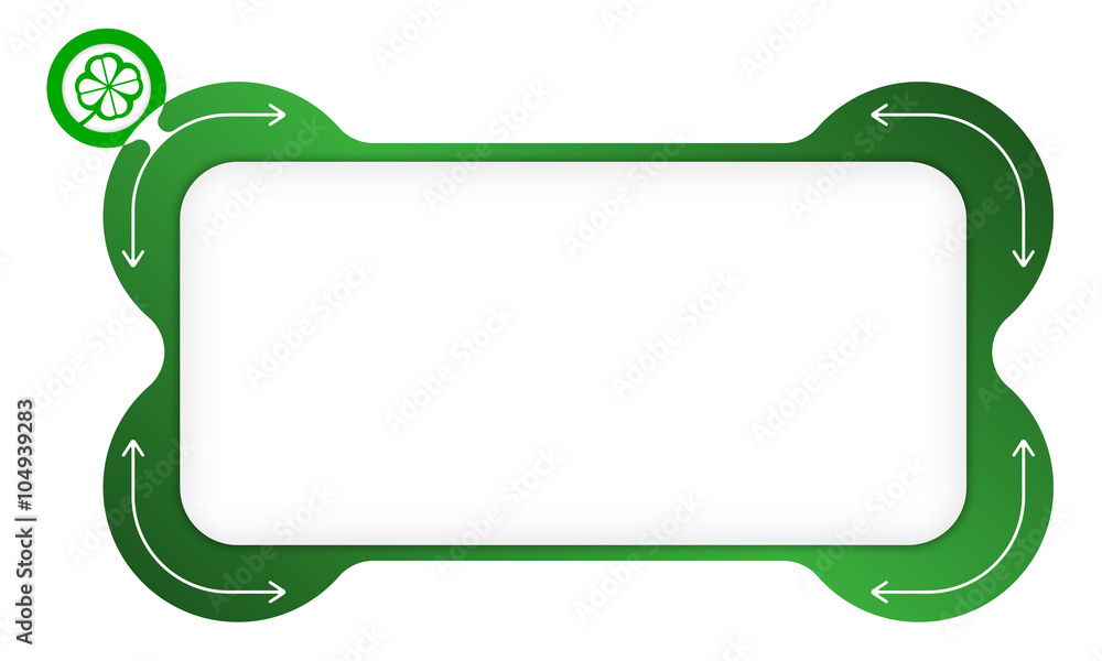 Poster vector box to fill your text and cloverleaf