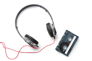 cassette tape and headphones