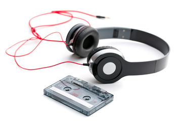 cassette tape and headphones