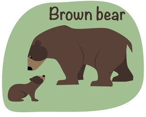 Grizzly bear whith child