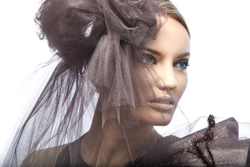 Portrait of the girl  wearing a designer collection  fashion clothes.