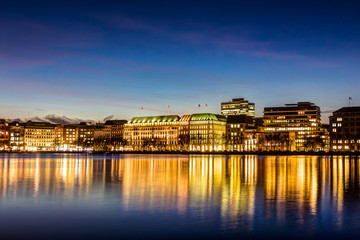 Hamburg Binnenalster and skyline