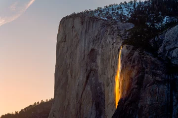 Wandcirkels aluminium Yosemite Firefall © phitha